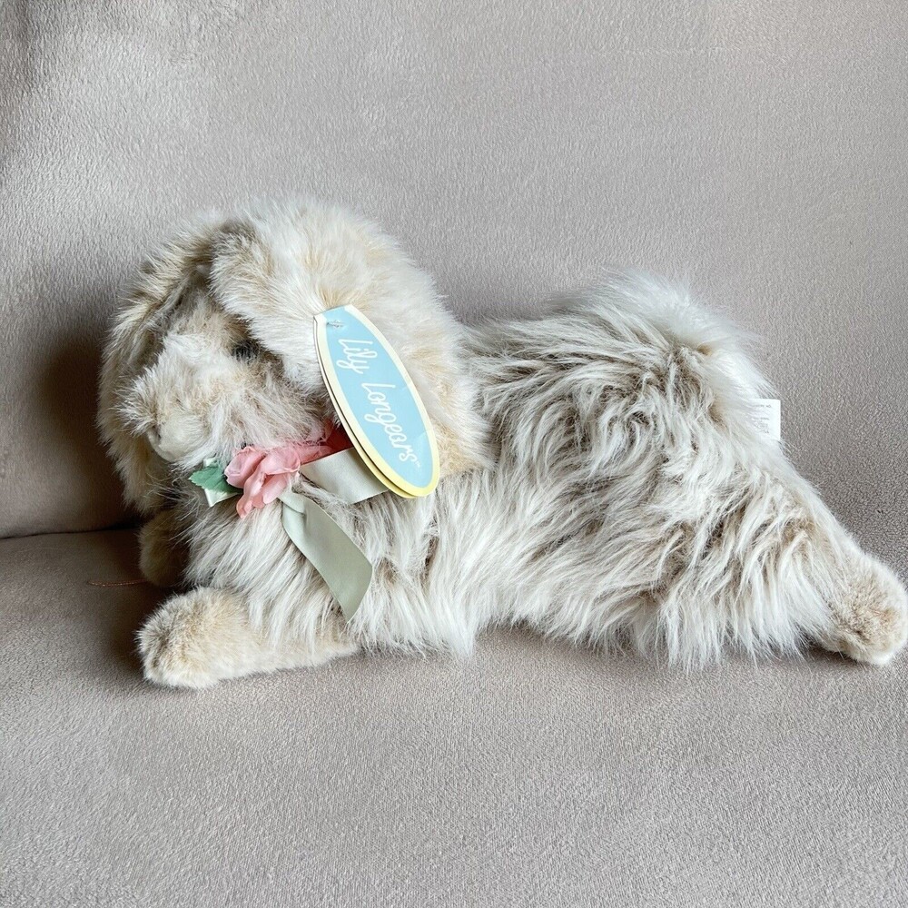 Lily Longears Easter Decor Brown Bunny Long Hair with Ribbon Toy Plush 18” T9